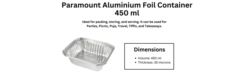 300ml 450 Ml Aluminum Foil Food Container