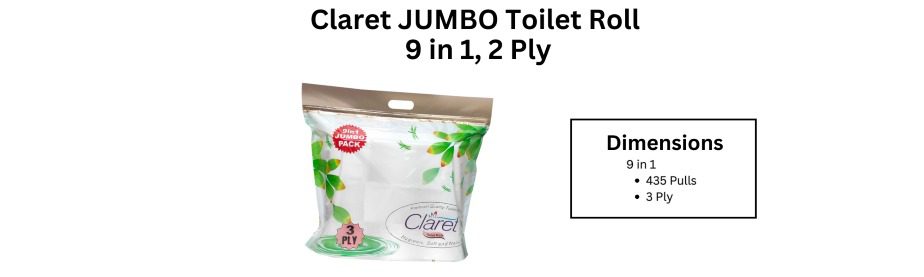 claret jumbo toiletr roll 6 in 1