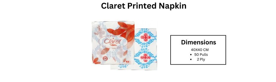 claret printed napkins