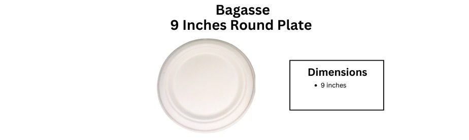 bagasse 9 inch round plate