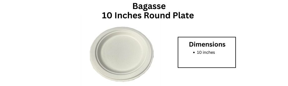 bagasse 10 inches round plate