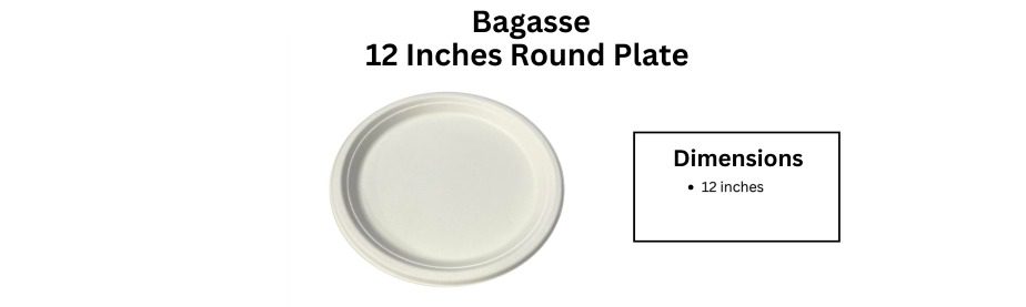 bagasse 12 inches round plate