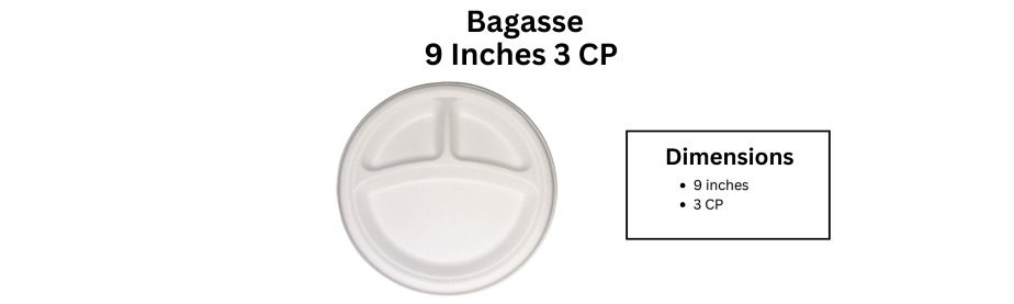 bagasse 9 inches 3 cp