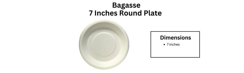 Bagasse 7 inches round plate