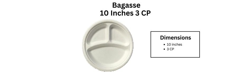 bagasse 10 inches 3 cp